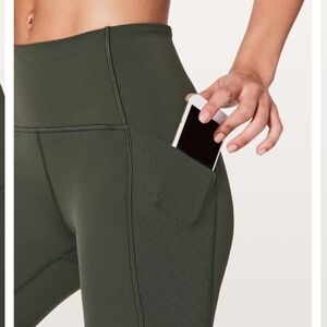 Lululemon Breezy Dot Crop *19" Evergreen